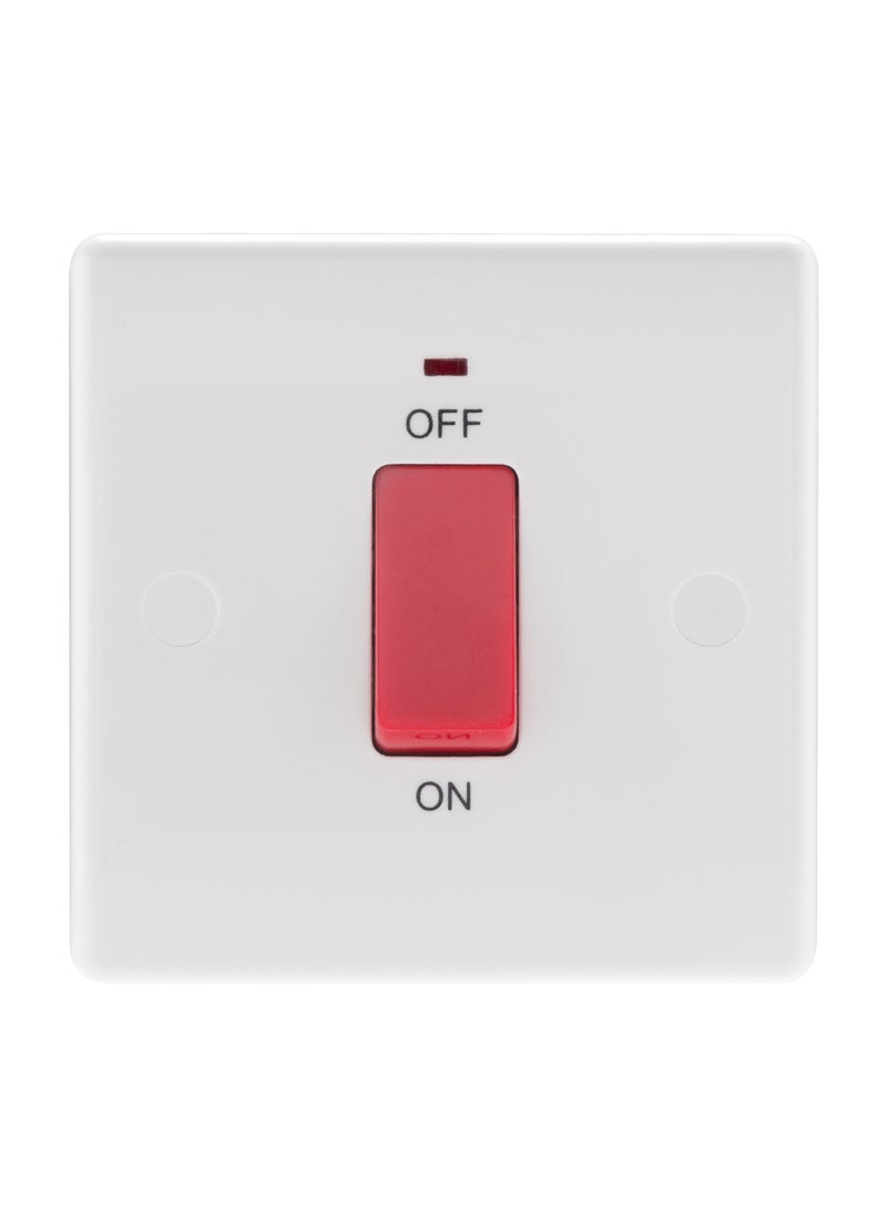 BG BG Nexus 45 Amp Double Pole Switches Single Plate With Indicator  - Image 1
