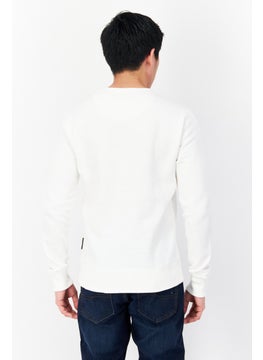 French Connection Men Crew Neck Long Sleeves Brand Logo Sweatshirt, White  - Image 2