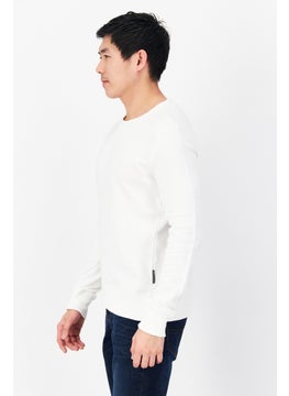 French Connection Men Crew Neck Long Sleeves Brand Logo Sweatshirt, White  - Image 4