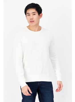 French Connection Men Crew Neck Long Sleeves Brand Logo Sweatshirt, White  - Image 1