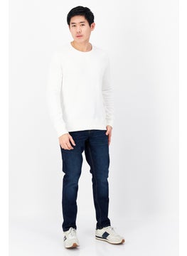 French Connection Men Crew Neck Long Sleeves Brand Logo Sweatshirt, White  - Image 3