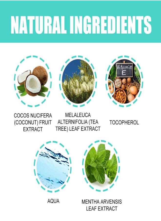 Oralhoe Mouthwash (100ml) with Coconut Oil and Peppermint Oil, with Tongue Scraper in Box - Natural, alcohol-free mouthwash for fresh breath, whitening teeth, healthier teeth and gums