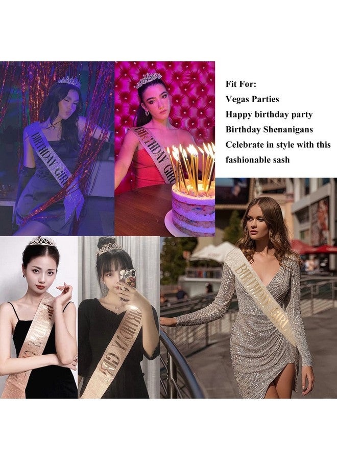 Luwigs Birthday Girl Sash Rose Gold Birthday Gifts Glitter Sash Party Favors Accessories For Girls Woman One Pack (Pack Of 1, Rose Gold) - Image 3