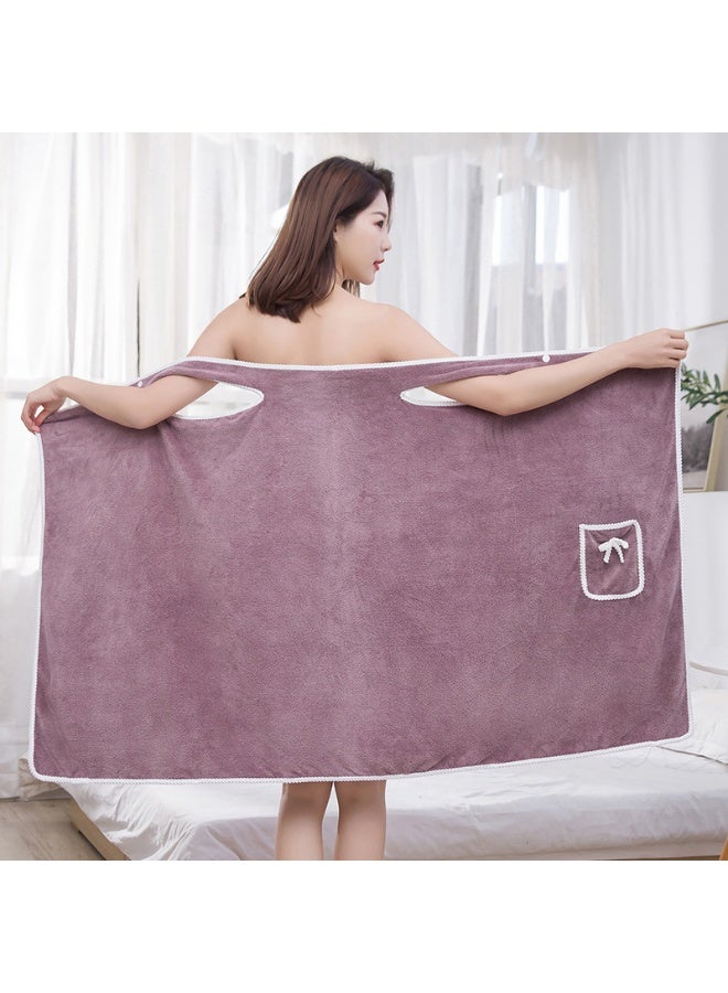 Wearable Coral Fleece Soft Absorbent Bath Skirt - Image 1