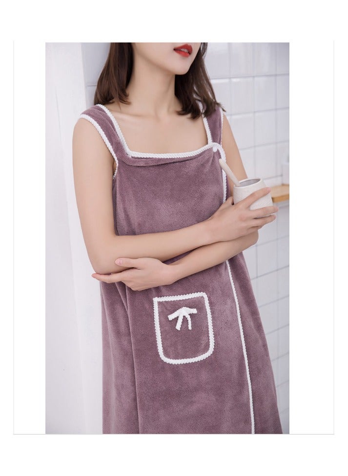 Wearable Coral Fleece Soft Absorbent Bath Skirt - Image 2