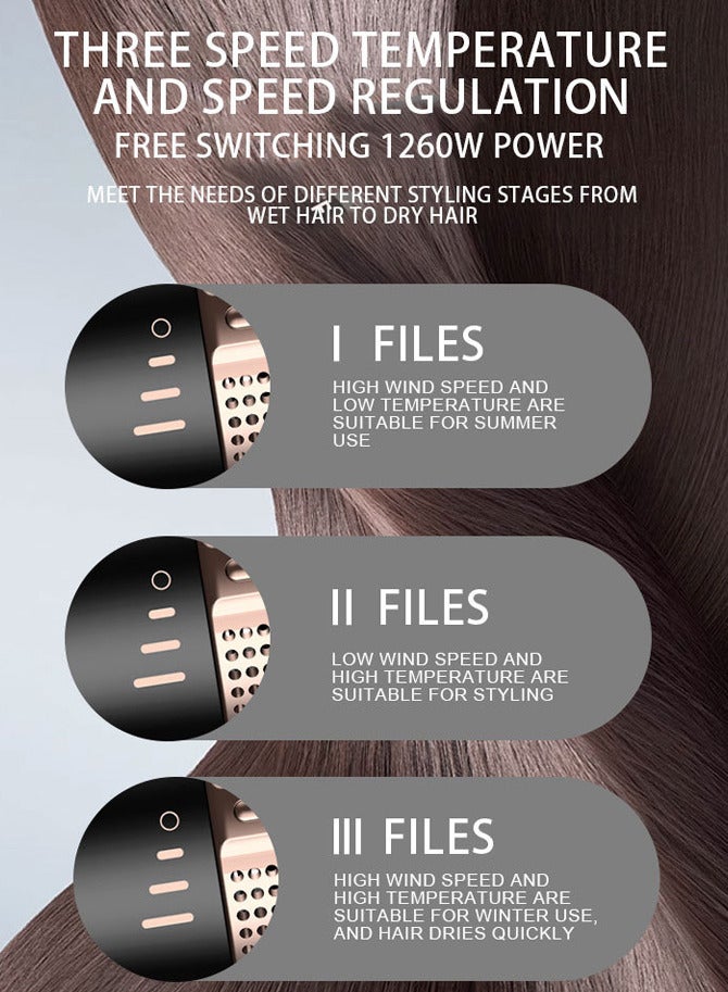 sokany Hair Dryer Brush,Hair Dryer and Styler,1260W Blow Dryer,Hot Air Brush Volumizer with Negative Ion,SK-15055,Black - Image 5