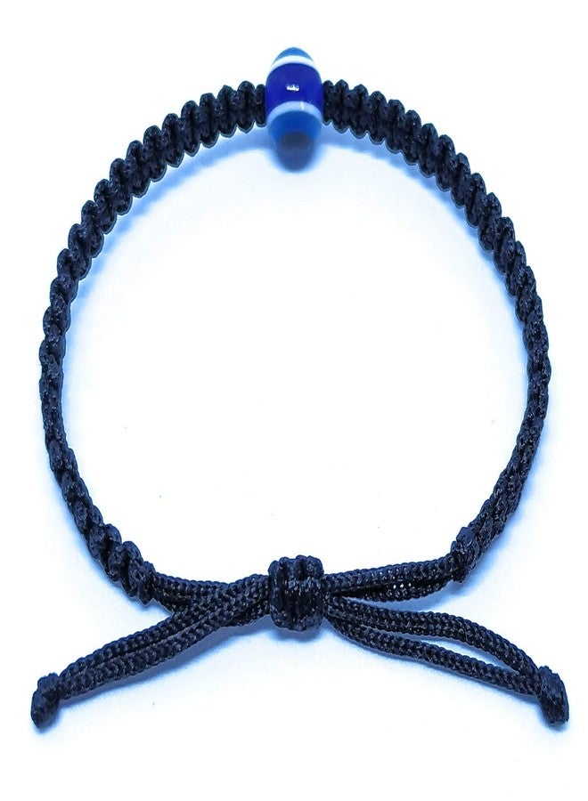 Jewel string Macrame Cord and Resin and Evil Eye Evil Eye Adjustable Wrist Bracelet for Unisex (Black) - Image 3