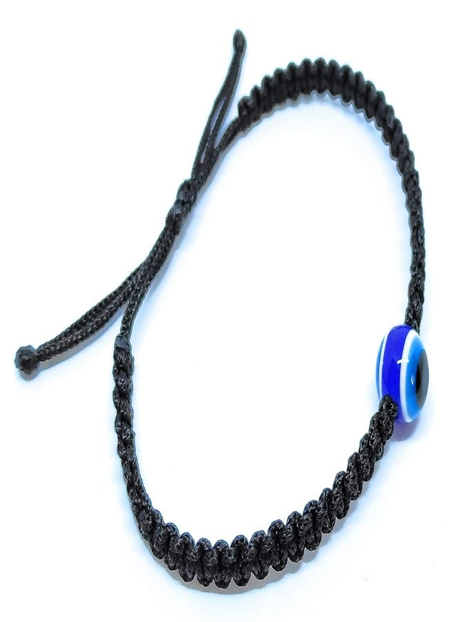 Jewel string Macrame Cord and Resin and Evil Eye Evil Eye Adjustable Wrist Bracelet for Unisex (Black) - Image 2