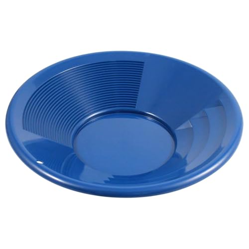 SE 12 Inch Gold Panning Pan - Dual Riffles for Easier Mining and Prospecting, Blue - Image 1