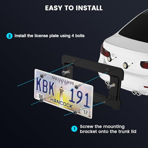Podestaa Rear License Plate Frame Bracket Holder Mount for 2005-2023 BMW 1/2/ 3/5 / 6/ X Series, 328i 323i 528i M3, 2002-2019 Mini Cooper 51187160607 511882380615 51188238061 Screws - Image 4