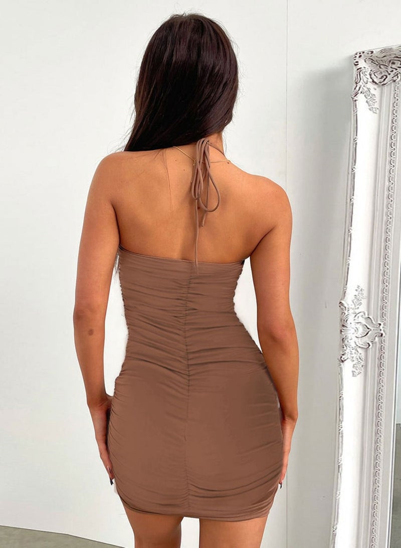 Loquat Summer New Women's Halter Lace Hollowed Out Dress  - Image 2