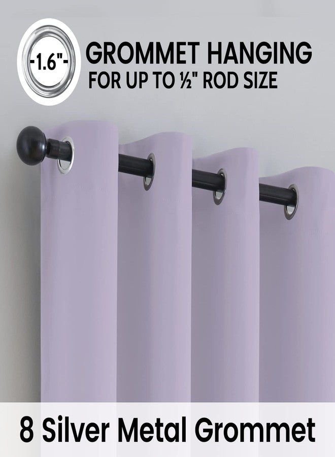 SimpleHome 100% Blackout Curtains for Bedroom,Thermal Insulated Grommet Window Drapes Room Darkening Lilac Curtains for Living Room with Black Back,52 x 84 Inch,2 Panels - Image 5