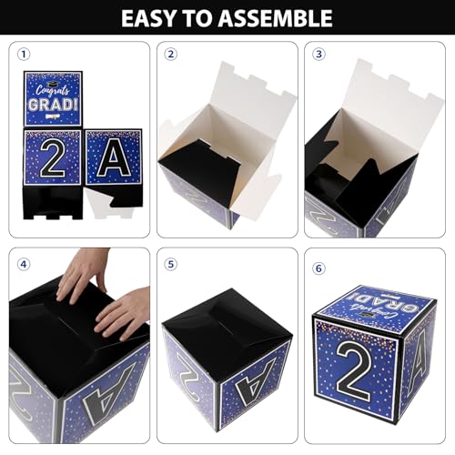 Labrostar Graduation Decorations 2025 Graduation Party Decorations Set of 4 Boxes with 144pcs Balloons Arch Garland Kit Party Supplies for Any Grades Blue - Image 5