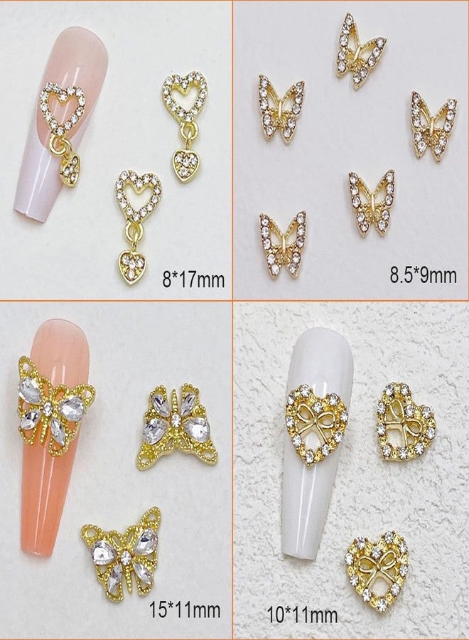 KACHIMOO 48PCS Gold Nail Charms 3D Butterfly Cross Star Heart Cherry Nail Art Charms Nail Gems Gold Charms for Nails for Women Nail DIY Design - Image 5