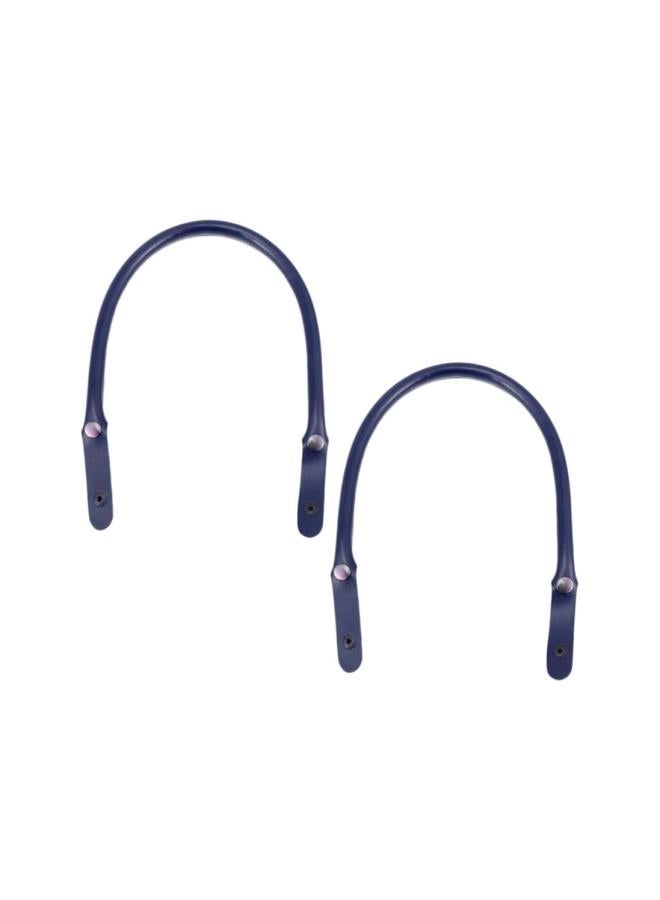 klarako 2PCS Leather Purse Handles PU Leather Purses Straps Shoulder Bag Strap Replacement Handles (Dark Blue)  - Image 2