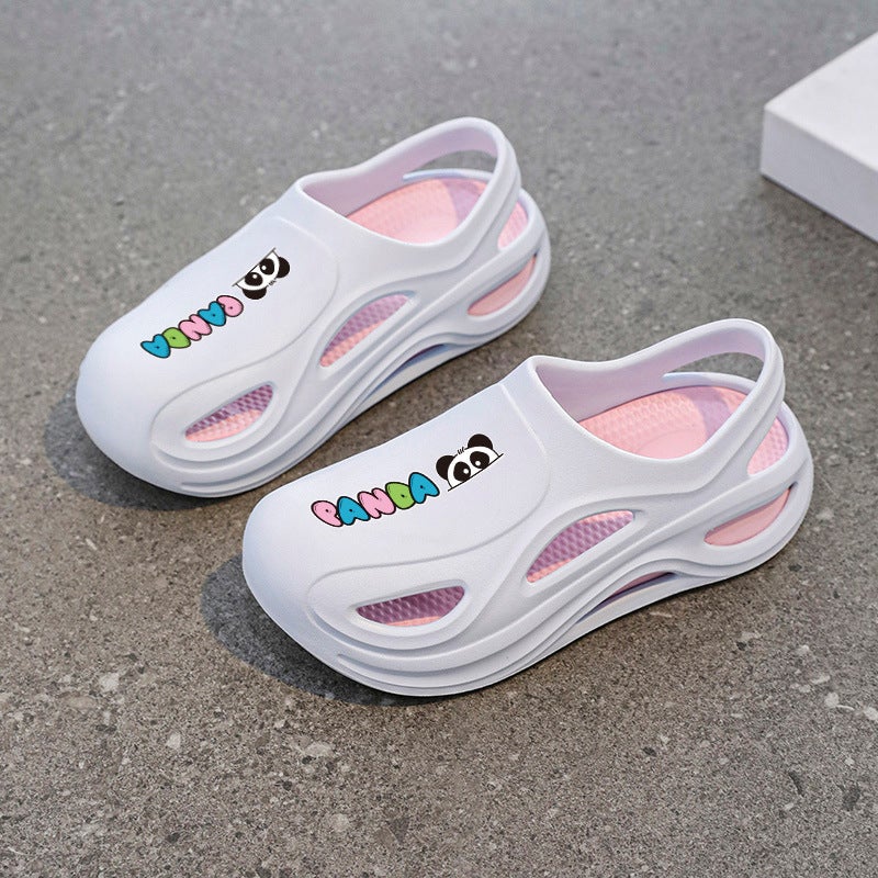 Cartoon Croc Shoes For Middle And Large Children, Men'S And Women'S Summer Outerwear, Thick-Soled Anti-Slip Covered Sandals, Casual Beach Shoes - Image 5