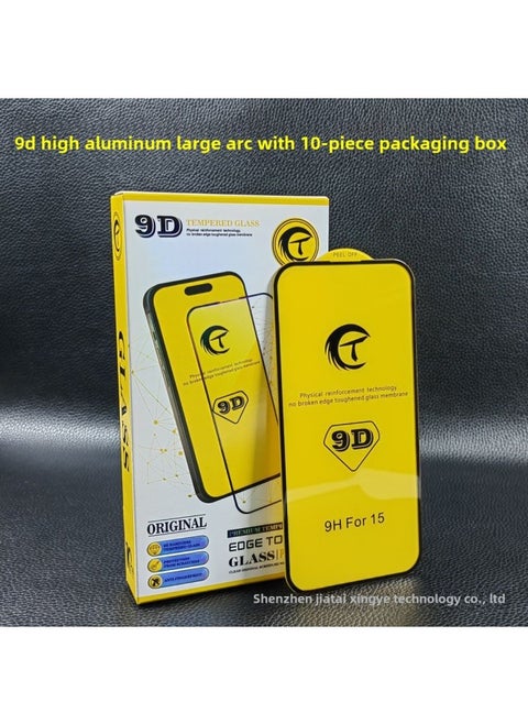 Suitable For Apple 15PROMAX 3D Double Radian Three-dimensional Tempered Film 14 Electroplating AF Transparent Anti-fingerprint With Packaging-Color:Pack Of 10 9d High Aluminum Large Arc-Size:Apple 14/13/ 13PRO