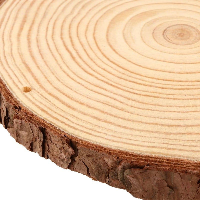 MANCHAP 10 PCS 677 Inch Drilled Wood Slices with Hole Unfinished Predrilled Wooden Circles with Hanging String Round Log Discs Slices for Crafts Painting Home Decor - Image 4