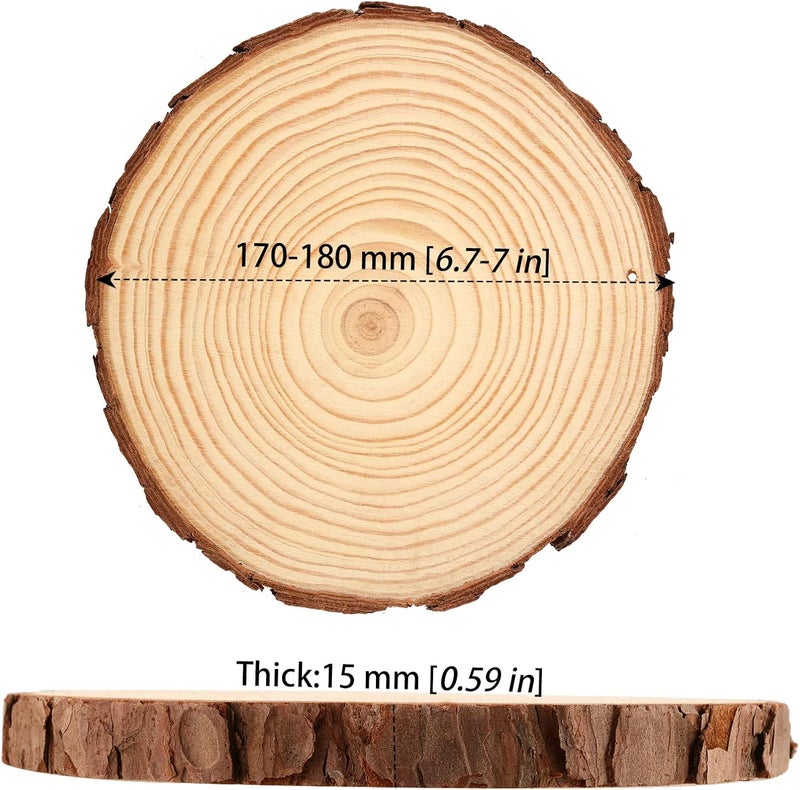 MANCHAP 10 PCS 677 Inch Drilled Wood Slices with Hole Unfinished Predrilled Wooden Circles with Hanging String Round Log Discs Slices for Crafts Painting Home Decor - Image 2