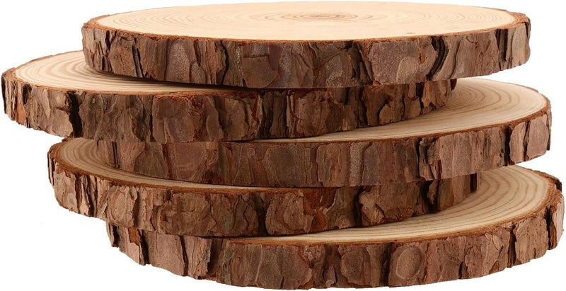 MANCHAP 10 PCS 677 Inch Drilled Wood Slices with Hole Unfinished Predrilled Wooden Circles with Hanging String Round Log Discs Slices for Crafts Painting Home Decor - Image 5