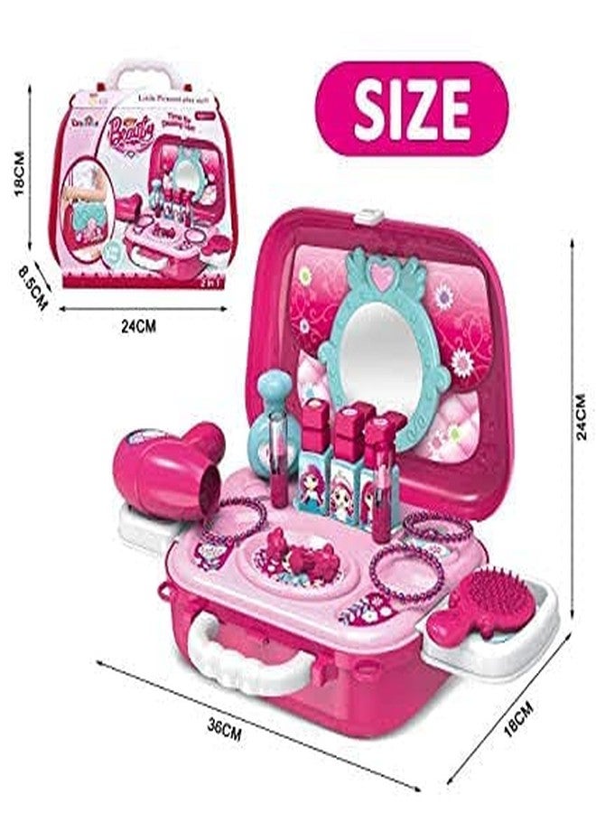 RPC99 Suitcase Beauty Fun Loving Play Set Toy for Girls| Pretend Play Toys for Kids (Pink) (3+ Years) (Non-Toxic Plastic) - Image 2