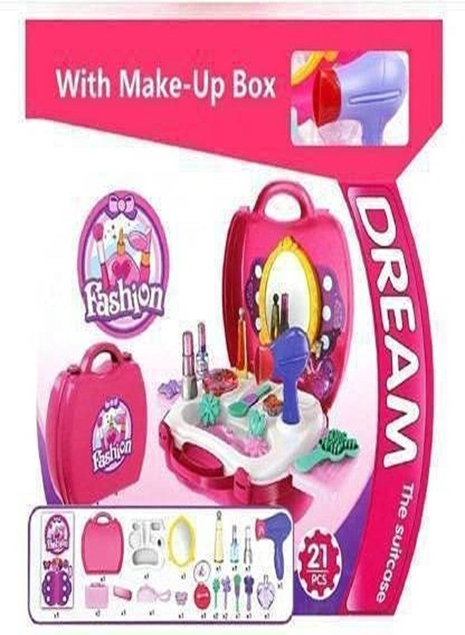 RPC99 Suitcase Beauty Fun Loving Play Set Toy for Girls| Pretend Play Toys for Kids (Pink) (3+ Years) (Non-Toxic Plastic) - Image 3
