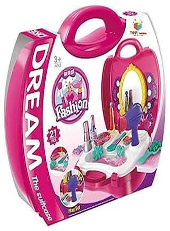 RPC99 Suitcase Beauty Fun Loving Play Set Toy for Girls| Pretend Play Toys for Kids (Pink) (3+ Years) (Non-Toxic Plastic) - Image 4