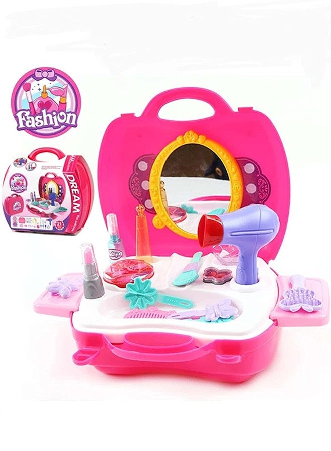 RPC99 Suitcase Beauty Fun Loving Play Set Toy for Girls| Pretend Play Toys for Kids (Pink) (3+ Years) (Non-Toxic Plastic) - Image 1