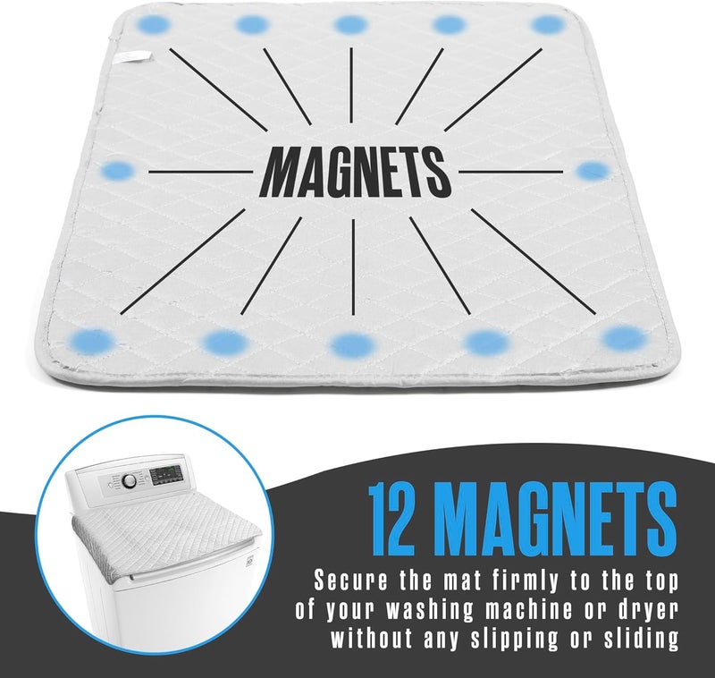 Houseables Magnetic Ironing Mat, Portable Iron Board, Heat Resistant Tabletop Pad, 36"x30", Gray, Quilted, Dryer Top Cover for Irons, Steaming, Pressing, Quilting, Travel, Space Saving, Laundry Room - Image 4