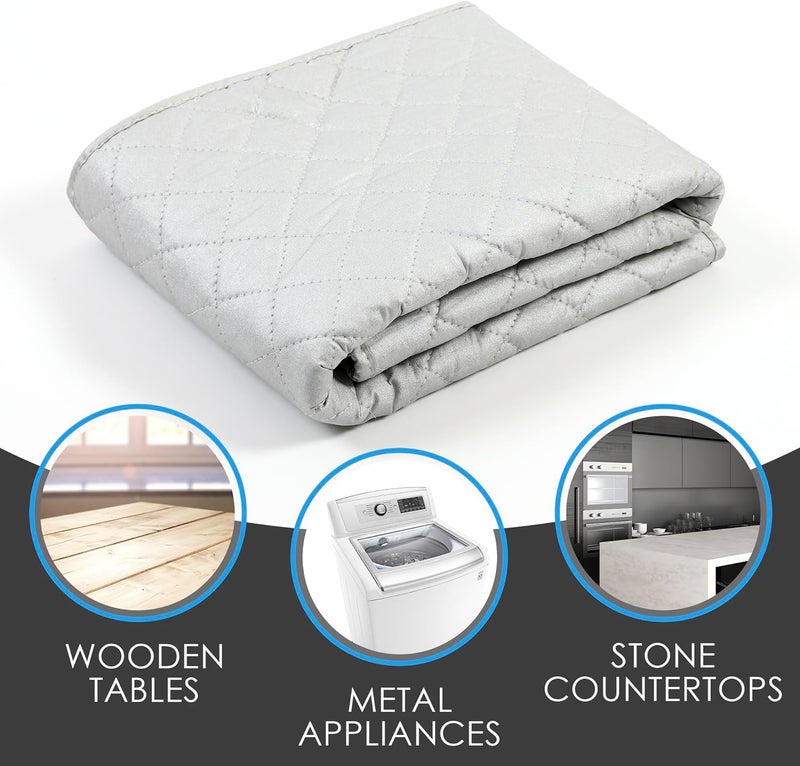 Houseables Magnetic Ironing Mat, Portable Iron Board, Heat Resistant Tabletop Pad, 36"x30", Gray, Quilted, Dryer Top Cover for Irons, Steaming, Pressing, Quilting, Travel, Space Saving, Laundry Room - Image 5