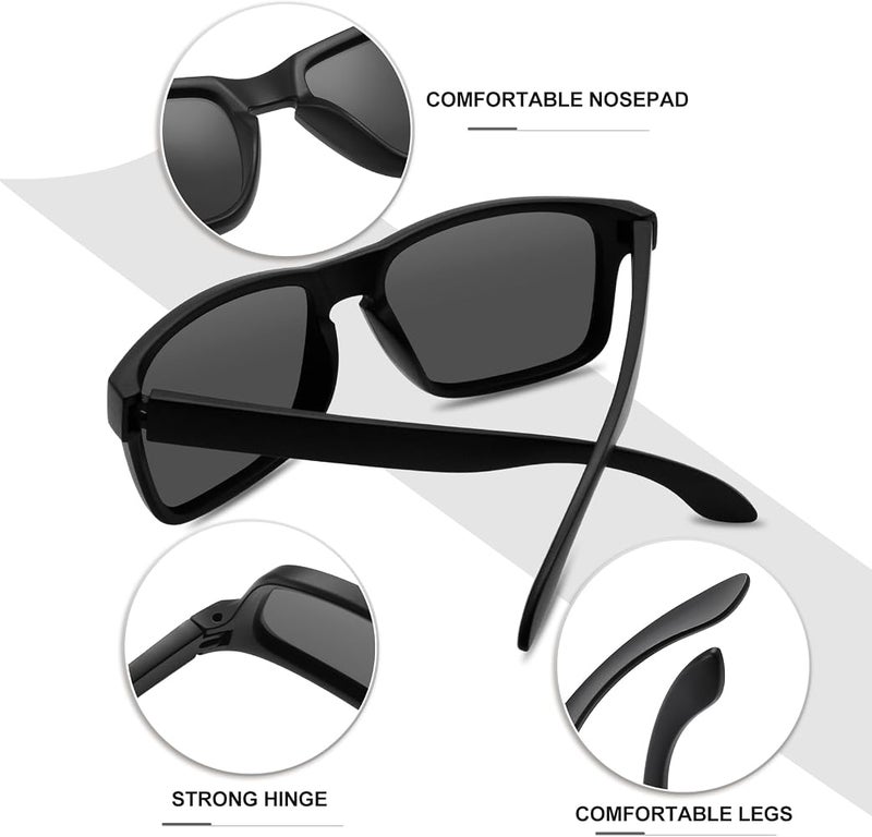 KANASTAL Polarized Sunglasses Men Women Square Sunglasses UV400 Fashion Fishing Sun Glasses Classic Trendy Shades - Image 4