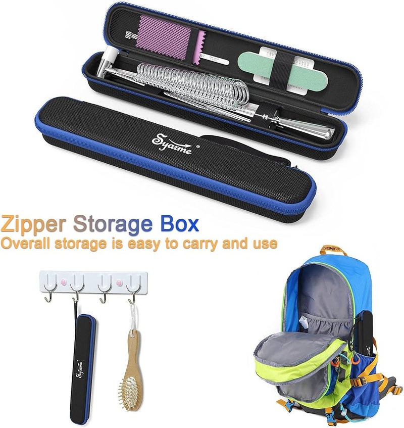 Syarme Ring Sizer Measuring Tool Metal Combination Suit for Finger Sizing Measuring,Jewelry Making,Ring Deformation Correction US Size 0-13 Attached Special Storage Box,Maintenance Hammer and Polished Rod - Image 5