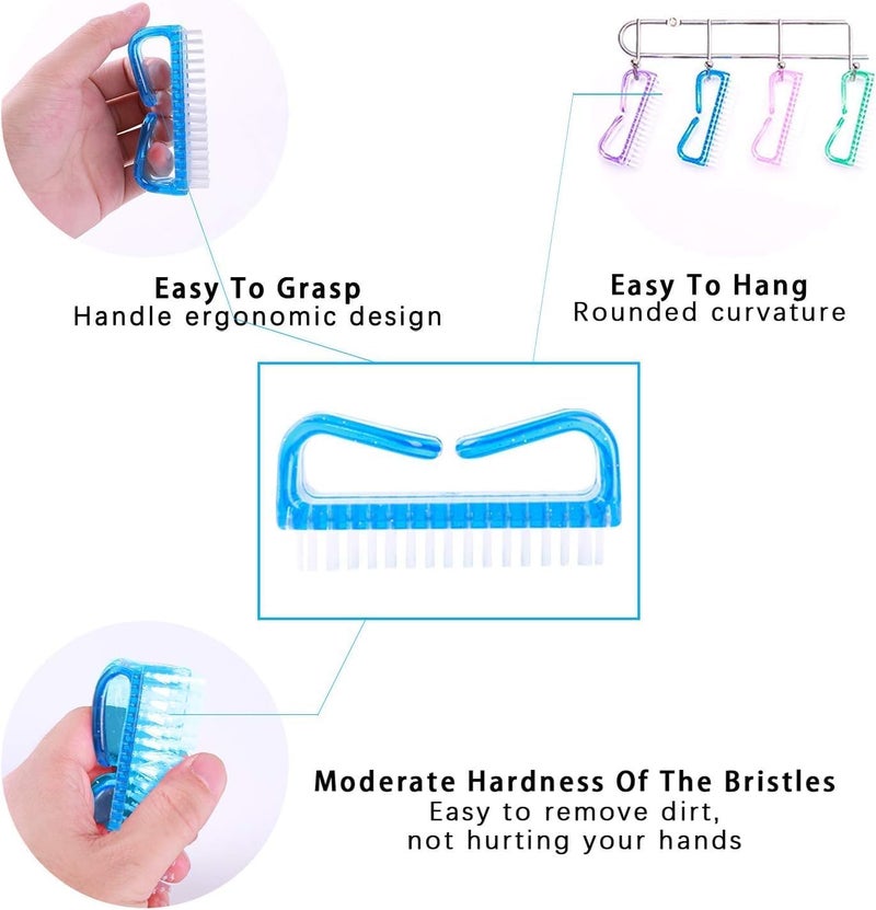 2 Pcs Handle Grip Nail Brush Fingernail Cleaner Pedicure Scrub Foot Brushes Cleaning Tool Kit (Multicolor)(2 pcs) - Image 4