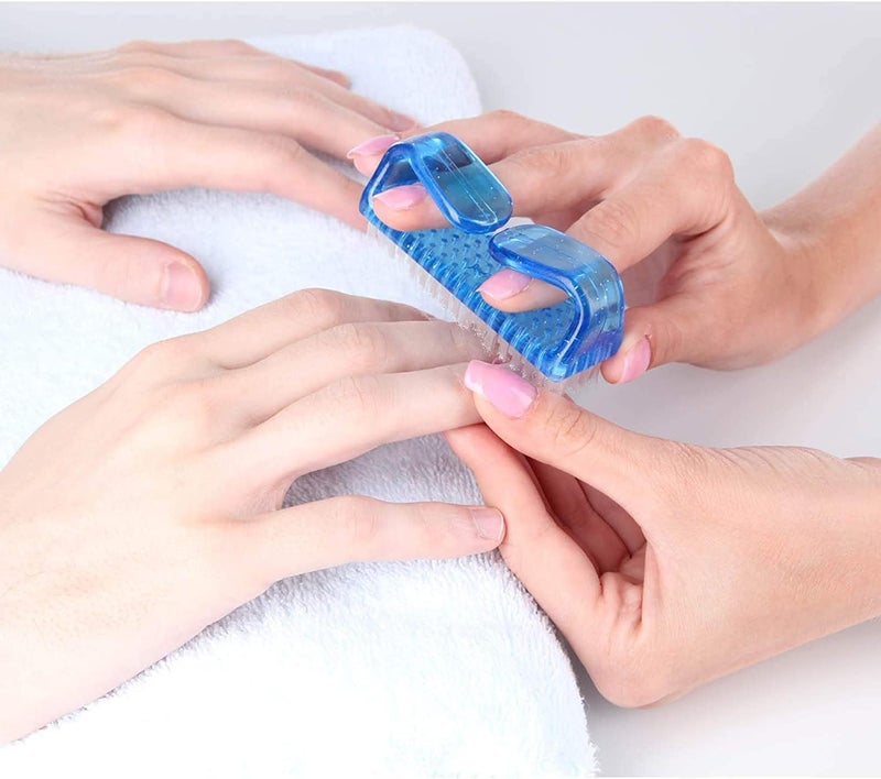 2 Pcs Handle Grip Nail Brush Fingernail Cleaner Pedicure Scrub Foot Brushes Cleaning Tool Kit (Multicolor)(2 pcs) - Image 3