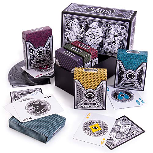 Brybelly 7 Deadly Sins Playing Cards Seven Premium Themed Decks Dantes Inferno The Divine Comedy Unique HandIllustrated 300gsm Black Core Stock Poker Size Standard Index Party Games Cardistry - Image 1