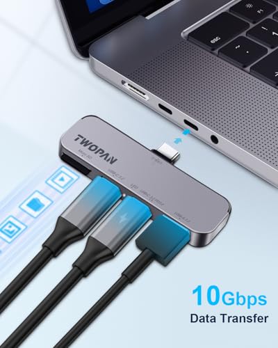 TWOPAN USB C iPhone Hub for ProRes Video Recording - Ultra-Slim Aluminum USB 3.2, Dual USB-C, Micro SD, and Charging Port Hub for iPhone 17/16/15 Pro/Pro Max - Image 5