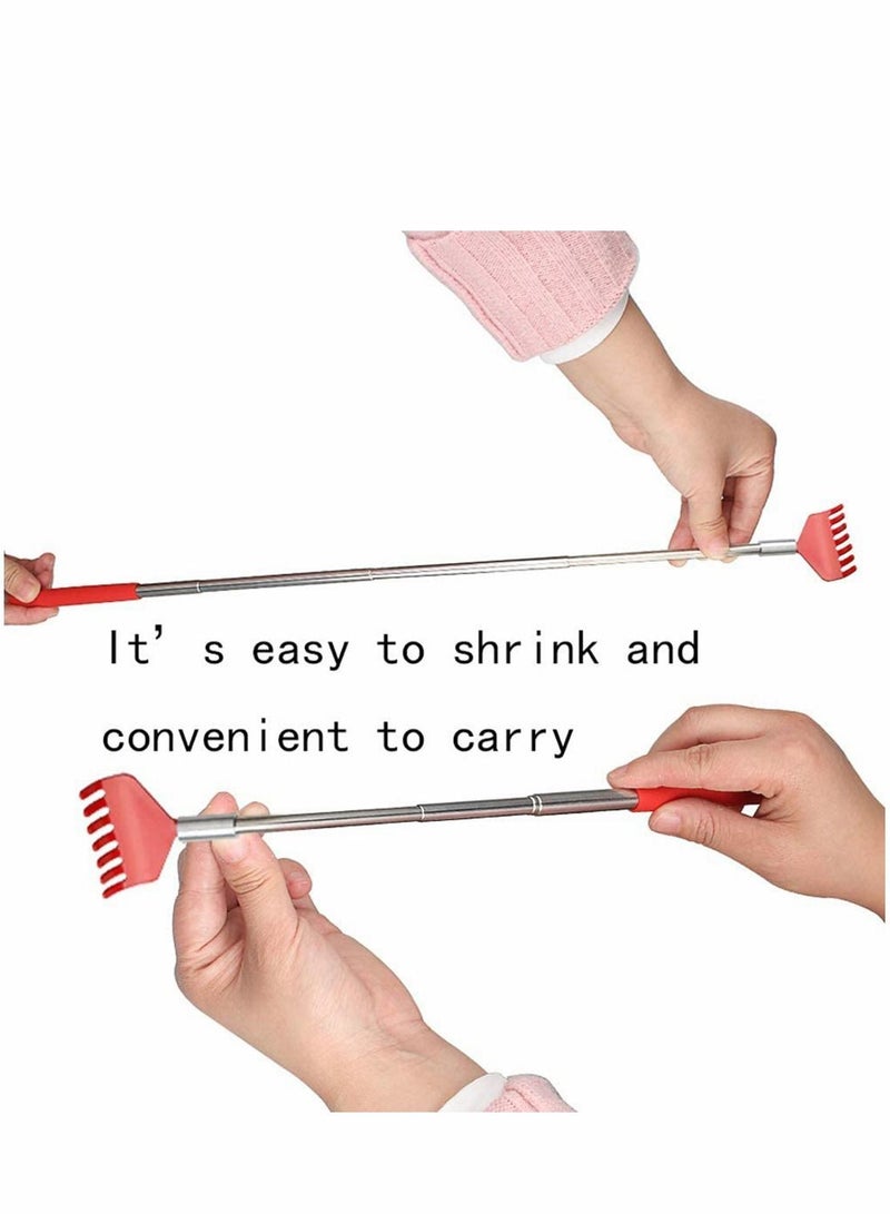 2 Pack Extendable Back Scratcher, Portable Metal Stainless Steel Telescoping Scratcher Tool for Elders Men Women Kids - Image 3