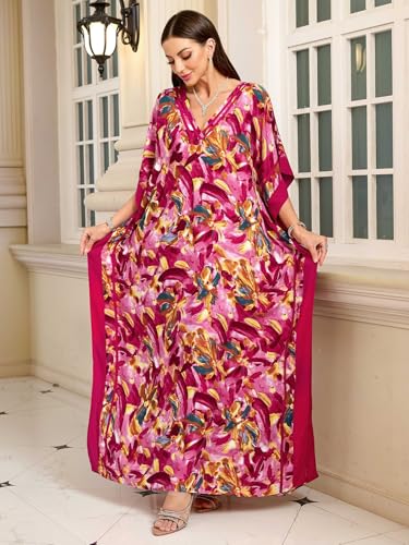 KECVOT Kaftan Dresses for Women V-Neck Print Swimsuit Cover Up Plus Size Beach Caftan Lounge Dress - Image 5
