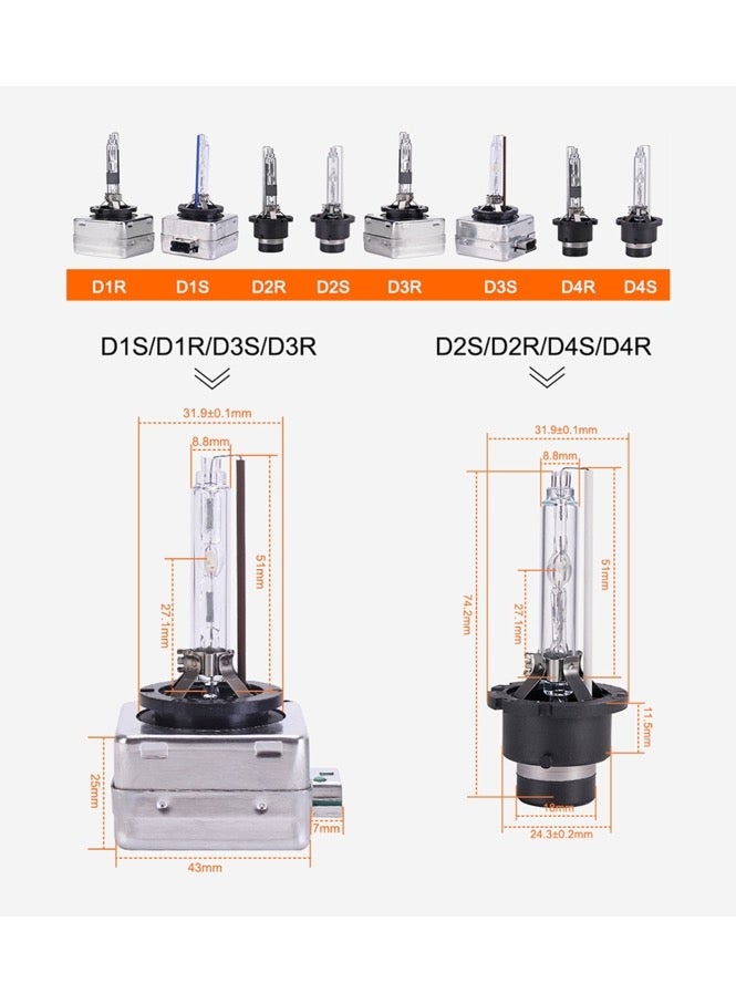 2 PCS D4S 35W 3800 LM 8000K HID Bulbs Xenon Lights Lamps, DC 12V - Image 5
