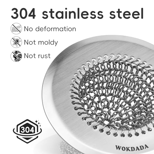 Wokdada Bathtub Drain Hair Catcher, Fast Drainage Shower Drain Hair Catcher, Reversible 304 Stainless Steel Drain Protector for Pop-Up and Regular Drains of Bathroom(Patented Product) - Image 3