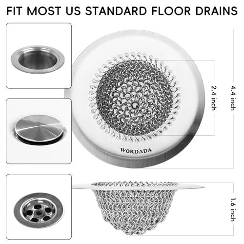 Wokdada Bathtub Drain Hair Catcher, Fast Drainage Shower Drain Hair Catcher, Reversible 304 Stainless Steel Drain Protector for Pop-Up and Regular Drains of Bathroom(Patented Product) - Image 4