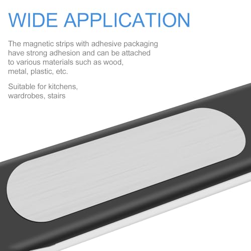 XIHIRCD 4 قطع شرائط مغناطيسية لإضاءة الخزائن، شرائط مغناطيسية بديلة قوية للصق تحت الإضاءة في الخزائن - Image 3