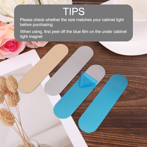 XIHIRCD 4 قطع شرائط مغناطيسية لإضاءة الخزائن، شرائط مغناطيسية بديلة قوية للصق تحت الإضاءة في الخزائن - Image 4