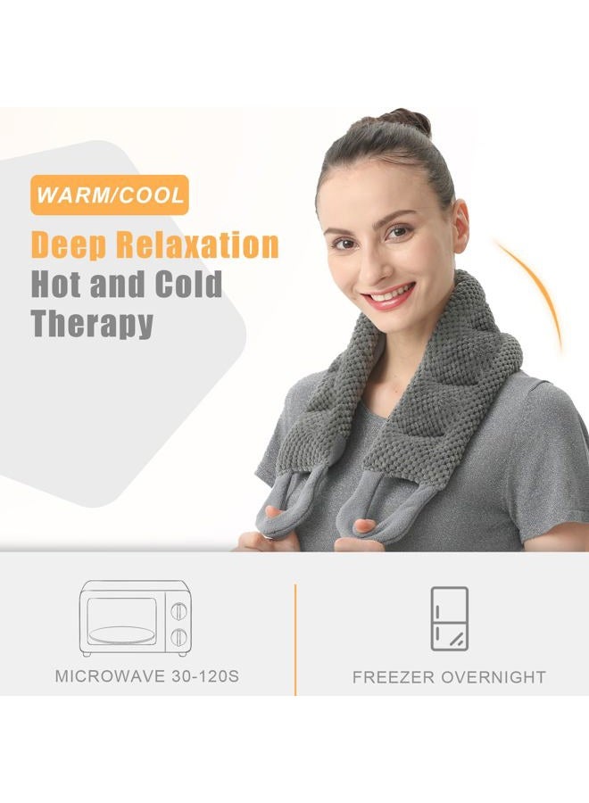 UNCN Long Heating pad for Neck and Shoulders Back 33 * 5.9" microwavable Large Moist Heat Pack Warm hot Compress Neck wrap Weighted Bag Massage Reusable Herbal Nature Calming Portable - Image 4