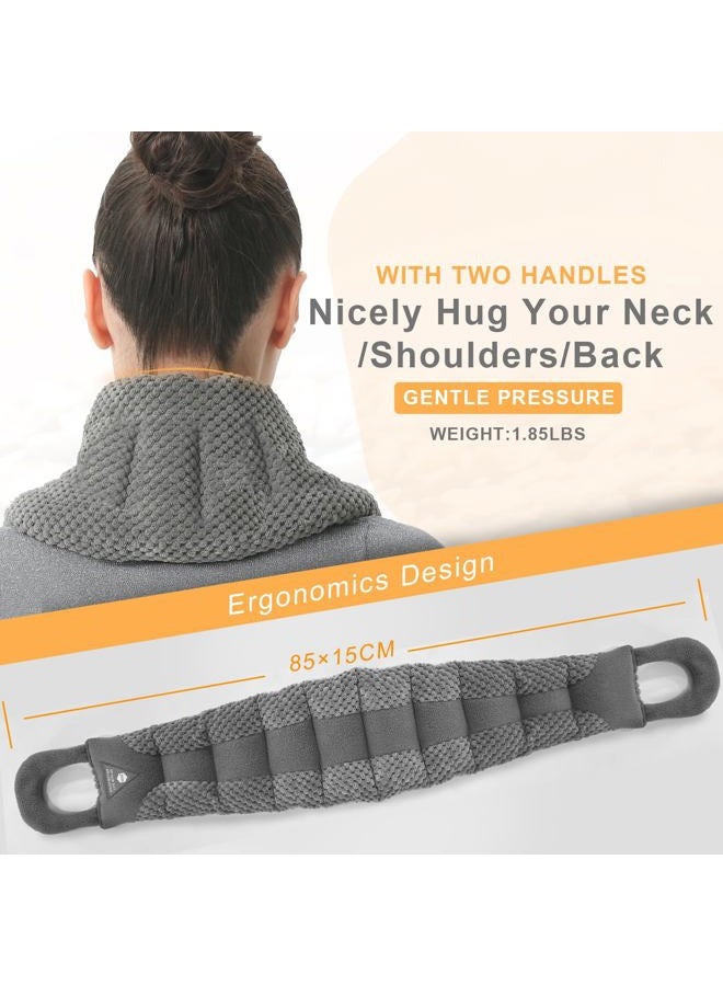 UNCN Long Heating pad for Neck and Shoulders Back 33 * 5.9" microwavable Large Moist Heat Pack Warm hot Compress Neck wrap Weighted Bag Massage Reusable Herbal Nature Calming Portable - Image 3
