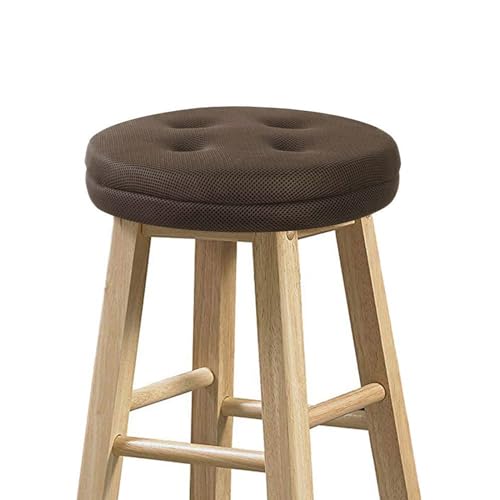 baibu Bar Stool Cushions, Super Breathable Round Bar Stool Cover Seat Cushion Brown 12" - One Cushion Only - Image 1