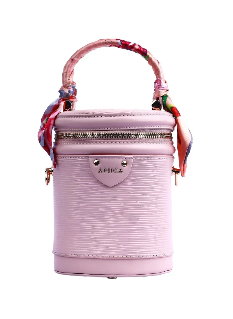 AMICA Celeste Women's Cylindrical Shaped Mini Crossbody Bag-Pink