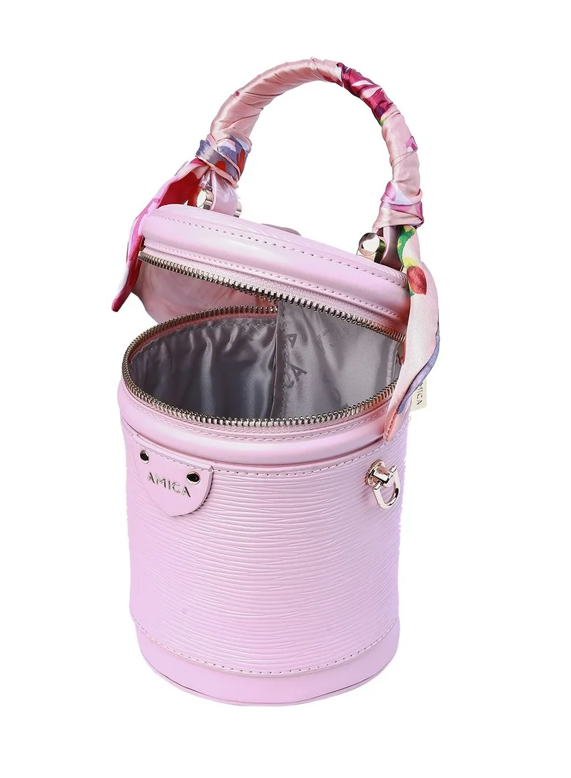 AMICA Celeste Women's Cylindrical Shaped Mini Crossbody Bag-Pink