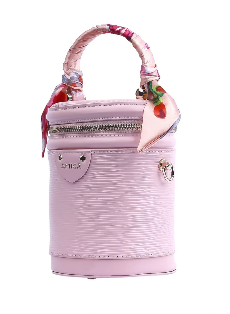 AMICA Celeste Women's Cylindrical Shaped Mini Crossbody Bag-Pink