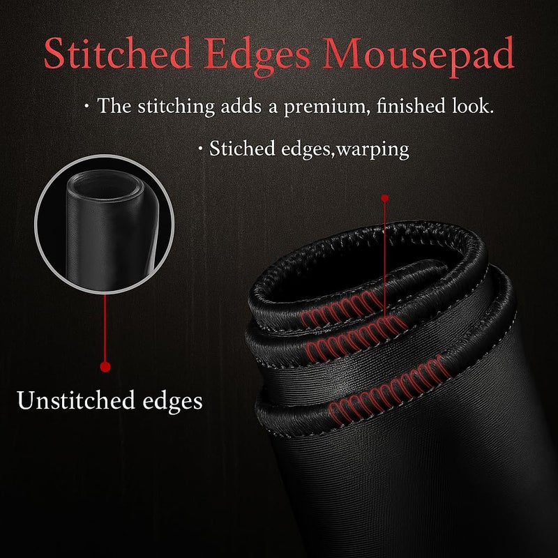 omne TECH Mousepad for Desk | Smooth Waterproof Surface, Anti-Slip Rubber Base, Durable & Comfortable Mouse Pad for Office, Laptop & Computer (red and Black) - Image 5